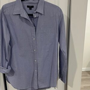 J. Crew Womens Blue Casual Button Down Shirt